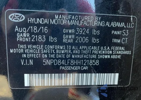 2017 Hyundai Elantra Se из США, поврежденный, VIN 5NPD84LF8HH121858